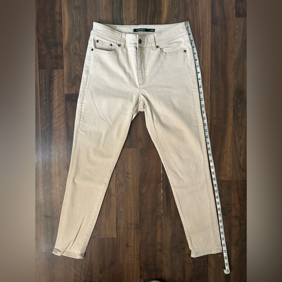 Lauren Ralph Lauren Rare Premier Skinny Ankle Cream Jeans size 6 - Picture 8 of 10